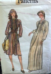9123 VOGUE LS COLLAR TUCK BUTTON DRESS LENGTHS, KERCHIEF PATTERN 14